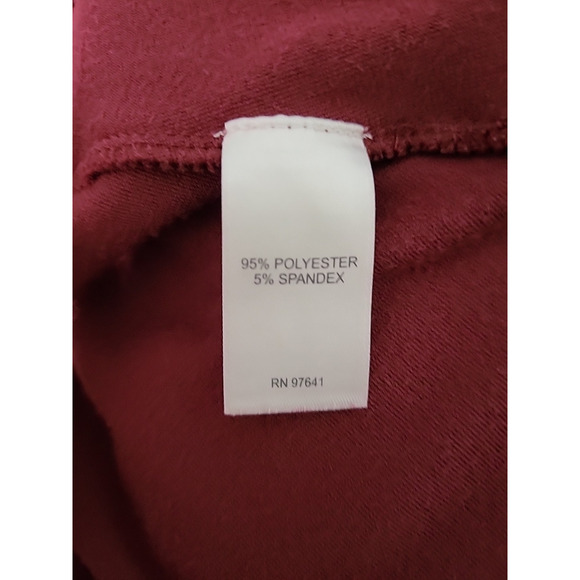 J Jill Pure Jill Velour Shift Dress Red XL Mock Neck Long Sleeve Soft Cozy Party - Picture 11 of 14